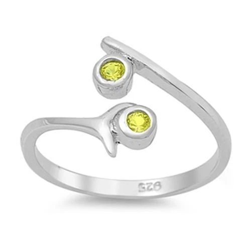 Zehenring Fußschmuck Damen Herren verstellbar Sterling Silber Gelber Zirkonia 1 - Bild 1 von 1