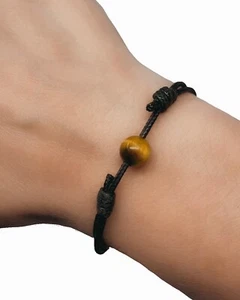Bracciale cordino regolabile occhio di tigre prosperità gioielli protezione uomo donna regalo - Foto 1 di 8