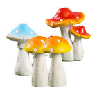  4 Pcs Resin Micro Landscape Mushroom Bush Miniature Ornaments Plants