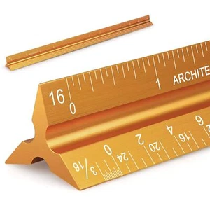 12" Architectural Scale Ruler Aluminum Architect Scale Triangular Scale Ruler... - Picture 1 of 7
