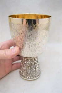 + Nice Older Chalice with Christ & The 12 Apostles, 6 1/2" ht. (CU355) - Picture 1 of 12