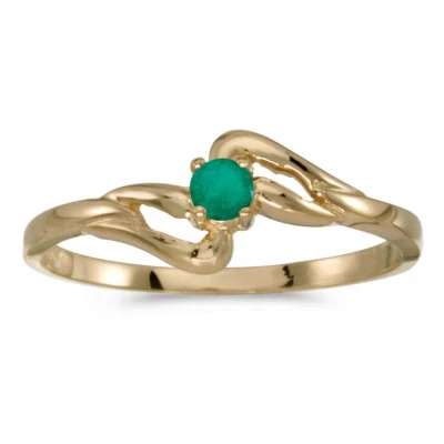10k Yellow Gold Round Emerald Ring - Image 1 of 2