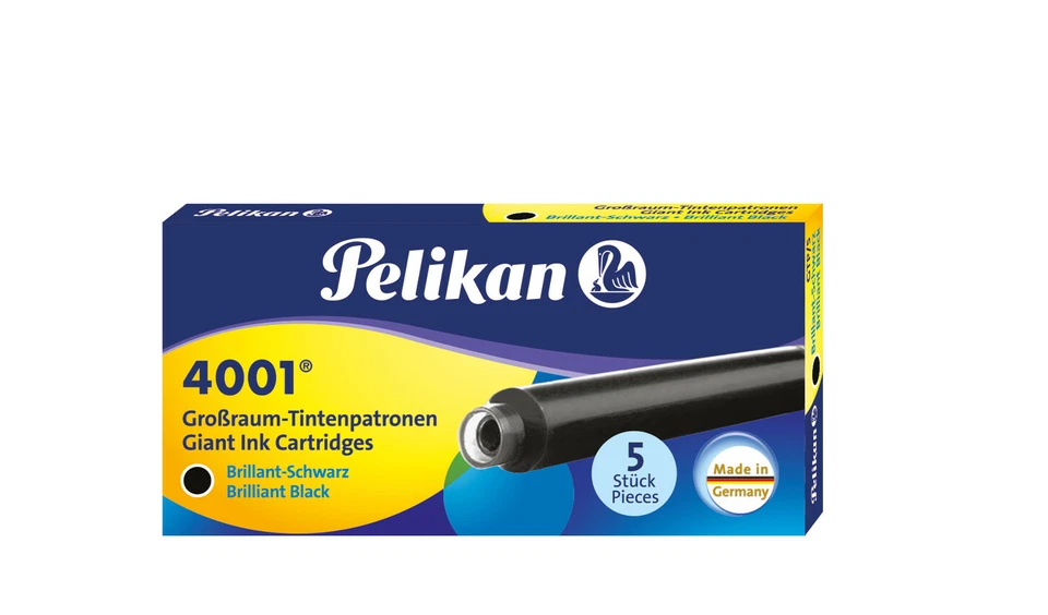 HERLITZ 5 Pelikan Großraum Tintenpatronen 4001® / Füllerpatronen/Farbe: brillant-schwarz