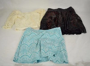 3 Lot Un Deux Trois One leather skirt lace shorts lace blouse Girls - Picture 1 of 9