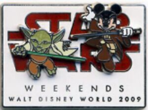 Disney Pin 69875 Star Wars Weekends 2009 Logo Yoda Jedi Mickey Light Saber LE 