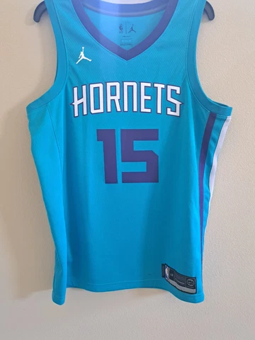 Jordan NBA Kemba Walker Charlotte Hornets Authentic Jersey 'SWINGMAN' Sz 48 L Cover