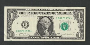 Fancy Serial Number $1 Dollar Bill 00221774 * Birthday Note Feb 2, 1974 - Picture 1 of 2
