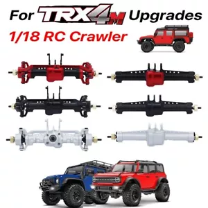 Upgrade CNC Aluminiumlegierung Vorder-/Hinterachse für 1/18 Traxxas TRX4M RC Raupenraupe - Bild 1 von 28
