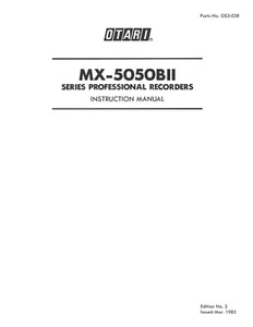 Manual de instrucciones para Otari MX-5050 BII - Imagen 1 de 1