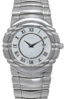 Reloj de cuarzo Piaget Tanagra oro blanco 18k 35 mm esfera blanca romana 17041 M 401 D Foto 1 de 4