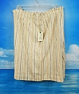 NWT TERRA & SKY Woman's TAN Multi STRIPED Shorts Pockets STRETCH size 4x - Picture 1 of 4
