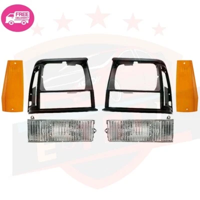 New For CHEROKEE 1991-1996 Headlight Door Bezel Black Park Side Marker Light 6Pc - Image 1 of 4