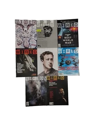 Wired Magazines Lot Of 8 2014-2018-2020-2021 Zuckerberg Drones Nathan Hackers - Image 1 of 4