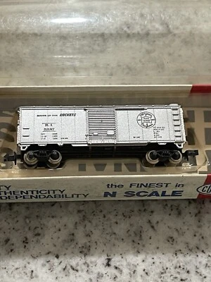 Vintage Con-Cor 1002-X N Scale Rock Island 40' Steel Box car 5287 RTR NIB 1973 M - Image 1 of 4