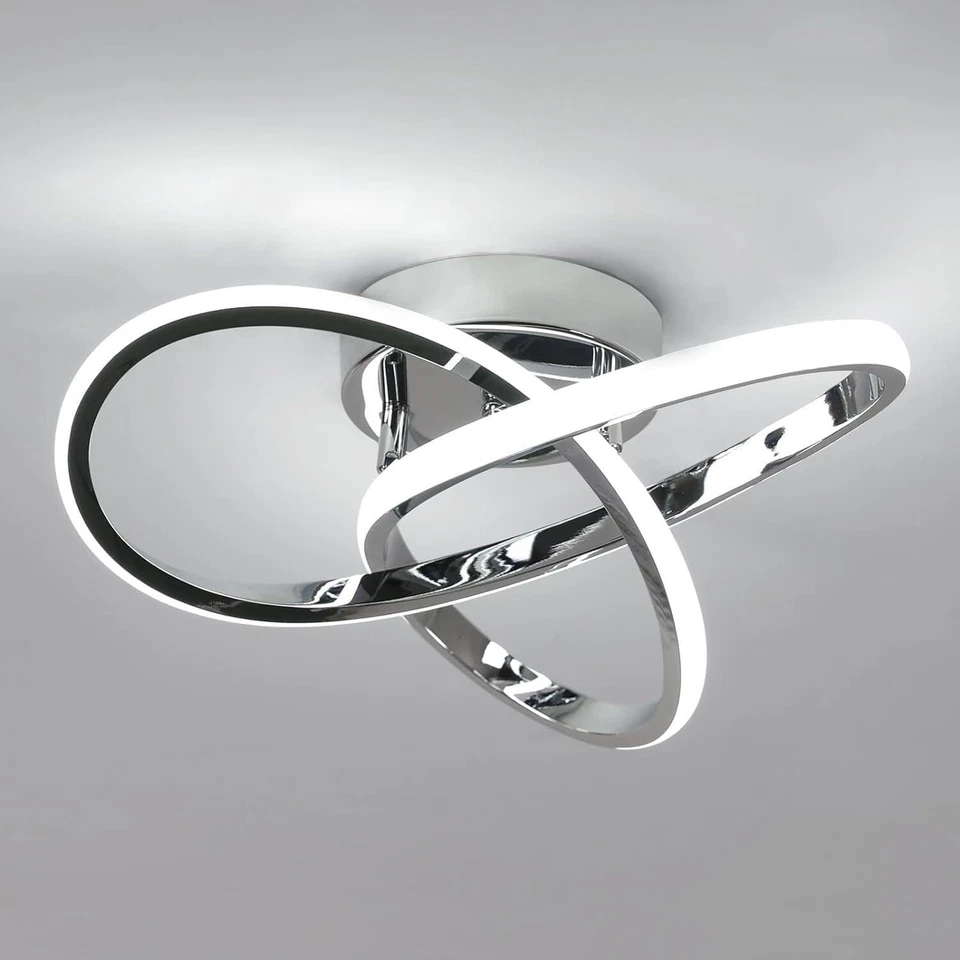 TOOLIGHT 30W LED Ceiling Light Silver Colver Chandelier Bedroom Cool White Ceiling Lamp