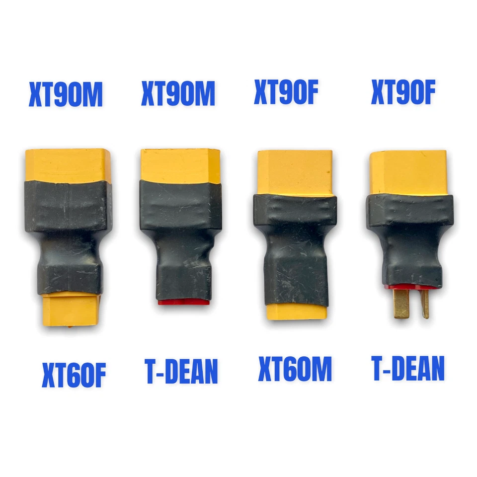 ✅  4 Stück Adapter Set XT90 auf XT60 T-Dean Stecker Male Buchse Female Lipo Akku - Bild 1 von 4