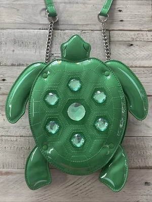 Bandolera Betsey Johnson Verde XOShelly Estrás Tortuga 3D Bolso/Cartera Foto 1 de 4