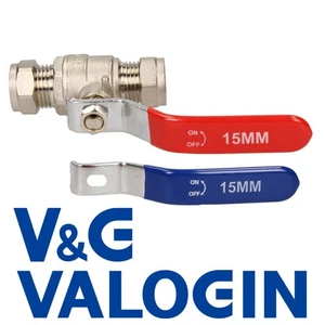 V&G 15 mm Full Bore Lever Ball Valve c/w Hot & Cold Levers - Picture 1 of 13