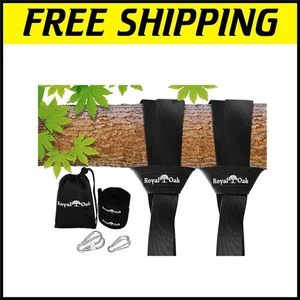 Universal 4FT Tree Swing Strap Set with Industrial Carabiners - 2200lb Capacity - Picture 1 of 8