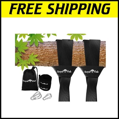 Universal 4FT Tree Swing Strap Set with Industrial Carabiners - 2200lb Capacity - Image 1 of 4