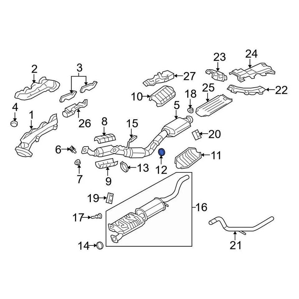 For Ford F-150 2004-2008 Ford W712478S300 Catalytic Converter Heat Shield Clamp - Image 1 of 4