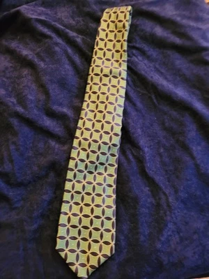 Corbata Paul Fredrick 100 % seda italiana AZUL MARINO Y VERDE ~ ¡Diluminada a mano! Foto 1 de 4