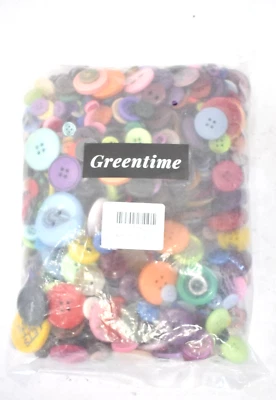Greentime 1500 Piece Round Resin Buttons Mixed Color Assorted Sizes DIY Set - Image 1 of 4