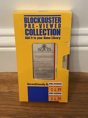 Pumpkinhead VHS RARE Cult HORROR MOVIE Lance Henriksen Blockbuster Rental - Image 1 of 3
