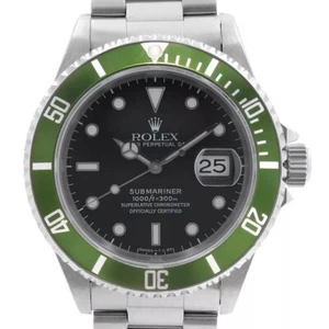 Rolex Submariner Date “Kermit” Green 16610 40mm Watch, Box, Book, eBay Auth Card - Picture 1 of 10