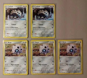 2x Lairon 088/159 & 3x Aron 087/159 Pokemon card Crown Zenith NM - Picture 1 of 1