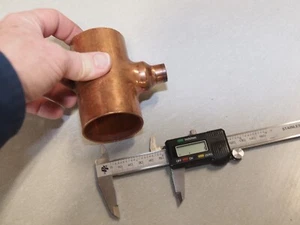 2 in x 2 in x 1/2  in Copper Sweat Tee Fitting - Picture 1 of 7