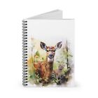 Watercolor Deer Spiral Lined Notebook | Wildlife Woodland Animals