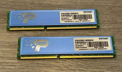 2pc-Patriot Signature Line 8GB RAM 2x4GB PC3-12800 DDR3-1600 SDRAM PSD38G1600KH - Image 1 of 3