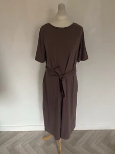 COS Ladies Taupe Brown Dress Long Size Small Belted Oversized - Picture 1 of 13