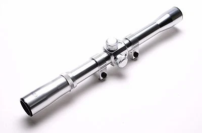 Mira para rifle 22 4x20 con anillo cola de milano plateado Foto 1 de 2