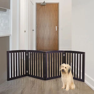 4 Panels Foldable Pet Fence Pen Pet Gate Step Over Fence 24" Dog Exercise Pens - Picture 1 of 12