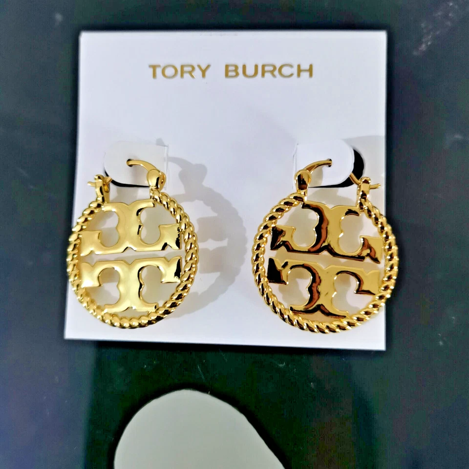 Pendientes de oro redondeado Tory Burch Foto 1 de 1
