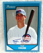 TYLER COLVIN RC 2007 BOWMAN DRAFT PICKS BLUE VARIANT ROOKIE AUTO#072/500!CUBS OF