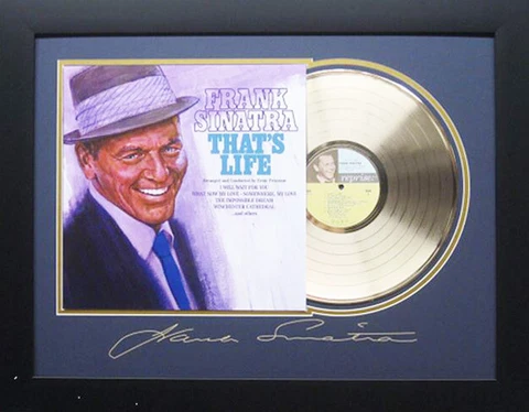 Frank Sinatra Gold Album w-Laser Signatures Signed Auto Rat Pack Cover