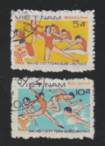 1985 Vietnam Briefmarken 1st Nati. Sportfestival Scott # 1549-1550 Cto NH - Bild 1 von 1