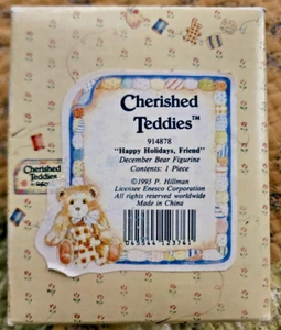 1993 Cherished Teddies DENISE December Happy Holidays, Friend - Brand New in Box - Picture 1 of 7