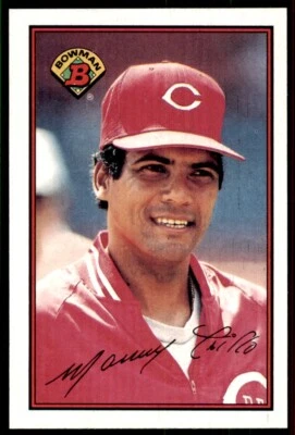 1989 Bowman Baseball Card Manny Trillo Cincinnati Reds #308 - Image 1 of 2