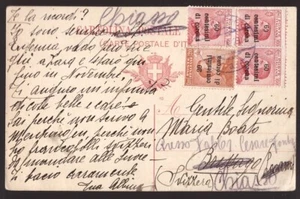 Kingdom of Trento and Trieste, 1921 postcard with beautiful multiple postage -DN66 - Picture 1 of 3