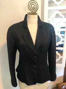 Ladies Armani Collezioni - Black silk and wool jacquard evening Jacket size 12 - Picture 1 of 7