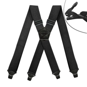 Robuste Arbeits Hosenträger für Herren 3,8 cm breit X-Rücken 4 Kunststoff Klamme - Bild 1 von 9