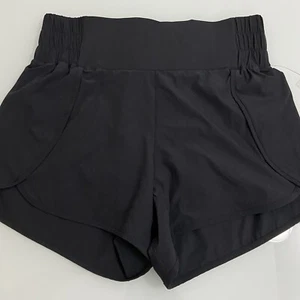 Mono B Women's High Waisted Stretch Split Shorts Built in liner Black Small NWT - Picture 1 of 8