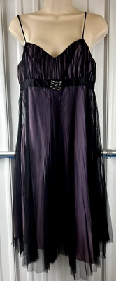 Adrianna Papell Size 8 Boutique Dress Prom Purple black mesh whimsygoth y2k - Image 1 of 4