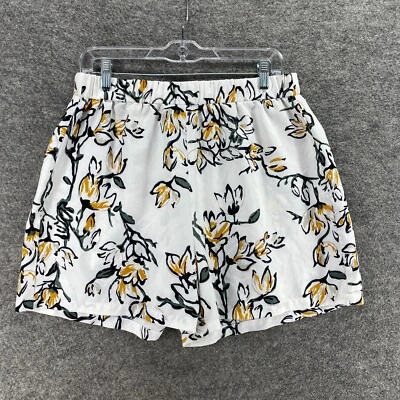 Pantalones Cortos SheIn Mujer 0XL Blanco Floral Tiro Alto Chino Cintura Elástica Informal Foto 1 de 4