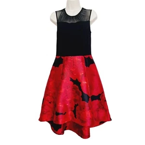 Alexa B Juniors Women's Cocktail Dress Sleeveless Black-Red Color Size 6 Zip - Picture 1 of 15