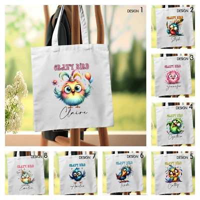 Crazy Bird Personalised Novelty Tote Bag Gift Idea - Hen Party, Birthday, etc. - Image 1 of 4